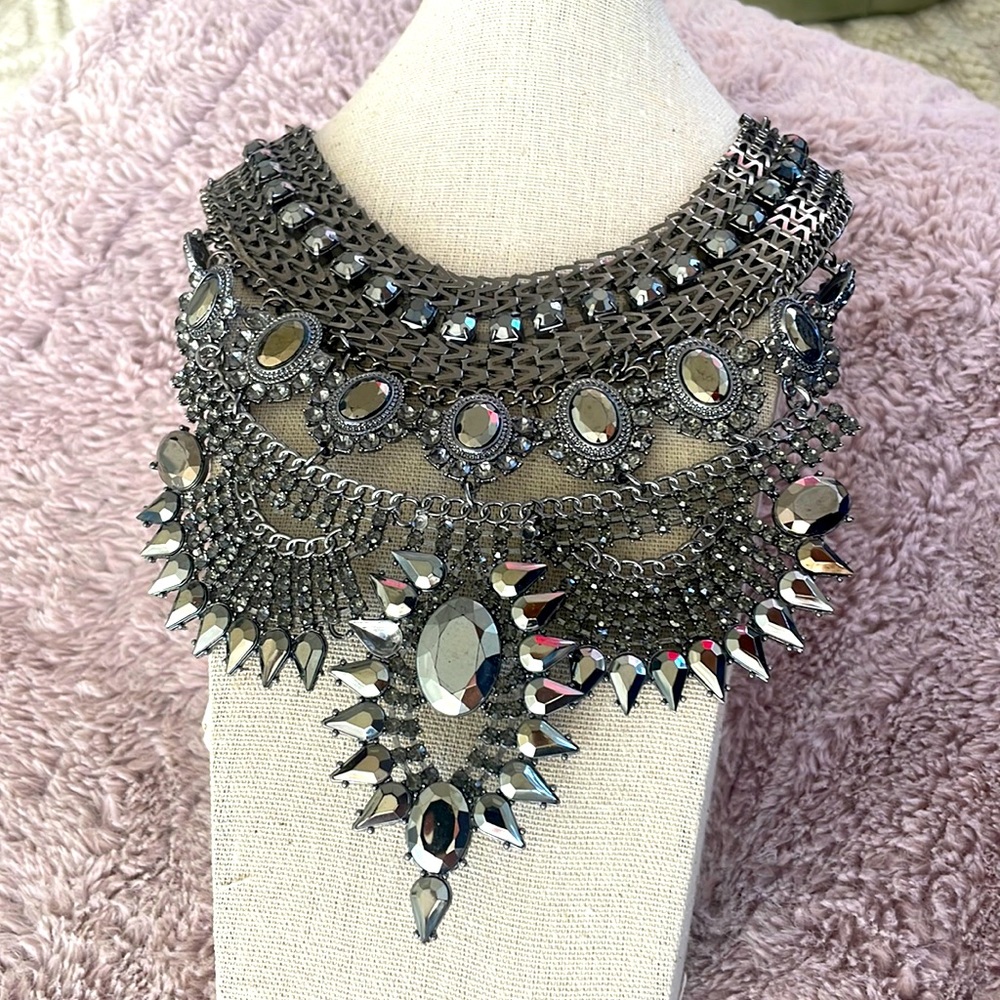 Black Diamond Bib Necklace